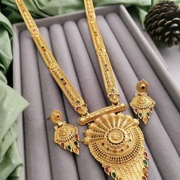 niva fashion Gold-Plated Brass Necklace & Earrings-image-51
