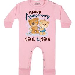 Arvesa Happy Anniversay Nanu & Nani Printed Bodysuit-image-93