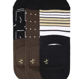 Arrow Men Pack Of 3 Patterned Pure Cotton Shoe Liner Socks-13