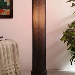 Devansh Black & Brown Cylinder FloorLamps-33