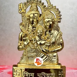 DARIDRA BHANJAN Gold-Toned Shiv Parivaar Religious Idol Showpiece-image-35