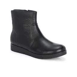 GARDIN Women Stacked Heel Ankle Round Toe Boots-image-28