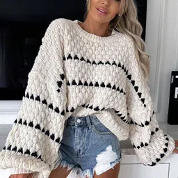 StyleCast Women Self Design Long Sleeves Pullover-picture-11