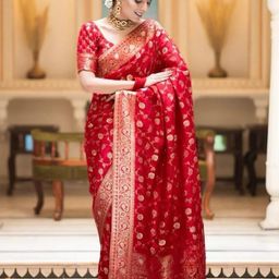 Moda Rapido Women Floral Zari Art Silk Banarasi Saree-image-31