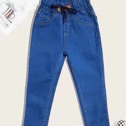 YK Boys Jogger High-Rise Light Fade Embroidered Jeans-image-30