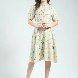 Monte Carlo Floral Printed Fit & Flare Dress-15