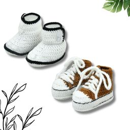 FUNKRAFTS Unisex Pack of 2 Kids Pure Wool Booties image 1