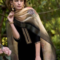 SHREE LAXMINARAYAN EXPORT Floral Yoke Design Thread Work Kurta With Trousers & Dupatta image 2