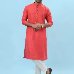 azania Woven Design Mandarin Collar Straight Kurta-image-41