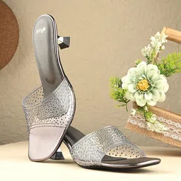 Styli Embellished Party Block Sandals-50