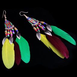 ZIVOM Feather Shaped Drop Earrings-image-50