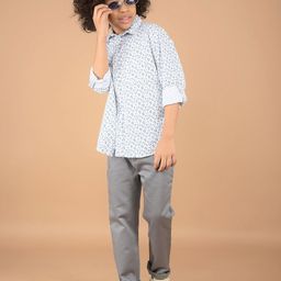 Crimsoune Club Boys Premium Slim Fit Floral Opaque Printed Casual Shirt-image-85