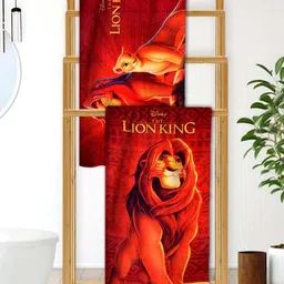Athom Living Orange & Brown 2 Printed Cotton 350 GSM Bath Towel-image-57