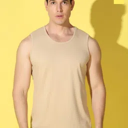 WOOSTRO Pack Of 2 Printed Combed Cotton Gym Vests VWS26(PLAIN RUST)(98 YELLOW)-picture-41