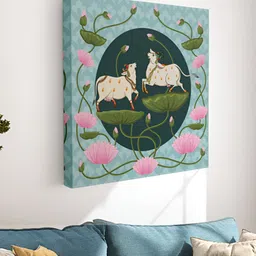 Myntra Elegant Homes Blue & Green 1 Piece Canvas Other Wall Paintings-52