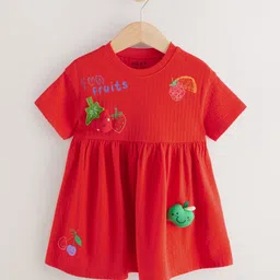 NEXT Kids Girls Printed Pure Cotton A-Line Dress-image-65