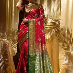 AMRUTKALA SAREES Woven Design Silk Blend Designer Banarasi Saree-picture-36