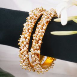 Anouk Set Of 2 24CT Gold-Plated Pearl Beaded Bangles-image-27