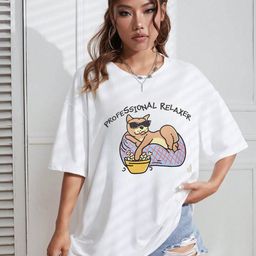 CORSICA Women Printed Drop-Shoulder Sleeves Monochrome T-shirt-image-22
