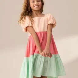 Angel & Rocket Girls Colourblocked A-Line Dress-image-11