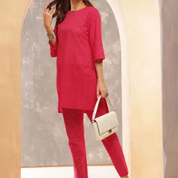 Anouk Women Printed Regular Pure Cotton Kurta with Trousers-18
