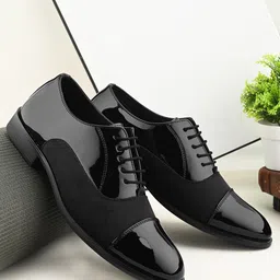 House of Pataudi Men Solid Oxfords Formal Shoes-image-99
