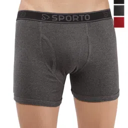 Sporto by Macho Men Pack Of 4Outer Elastic Trunks VAN:Sprto_M1030-A1-B1-CH1-R1-S-picture-45