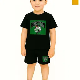 R Cube Kids Pack Of 2 Printed Pure Cotton T-Shirts With Shorts-96