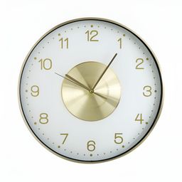Home Centre Gold-Toned & White Analogue Traditional Wall Clock-picture-12