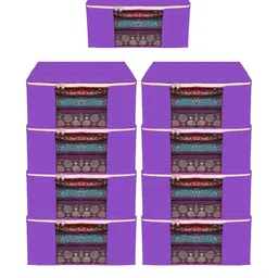 AMAK INC Purple Fabric Multi-Utility Wardrobe Organisers-picture-8