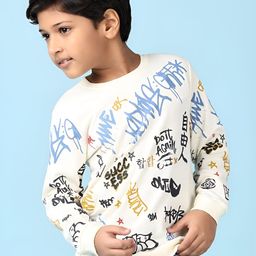 V-Mart Boys Floral Printed Applique T-shirt-image-87