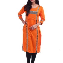 Inara Robes Women Orange Kurtas-image-57