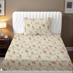 IVAZA Cream Cotton Nylon 180 TC Bedsheets-image-42