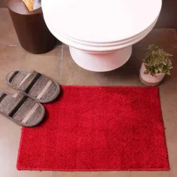 Maroon Solid Microfibre 23x15 Inches AntiSkid Bath Mat by Luxe Home International-picture-24