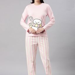 Nap Chief Women Hearty Snowman Printed Pure Cotton Relaxed Fit Night Suit-image-73