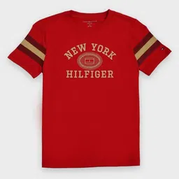 Tommy Hilfiger Boys Brand Logo Printed Round neck T-shirt-image-82