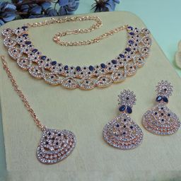 Anouk Rose Gold-Plated Stone-Studded Jewellery Set-9