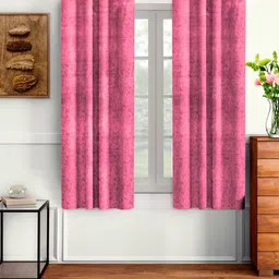 Myntra Elegant Homes Pink & Grey2 Pieces Abstract Printed Velvet Window Curtains-image-93