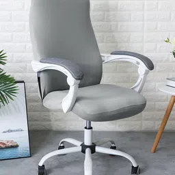 HOKIPO Grey 140 GSM Stretchable Office Chair Cover-image-69