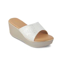 Tresmode Women Western Embellished Printed Wedge Sandals-53
