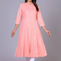 ANTU KURTIES Geometric Printed Regular Cotton Straight Kurta-32
