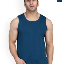 SLOWLORIS Pack Of 2 Scoop Neck Sleeveless Cotton Gym Vests-picture-41
