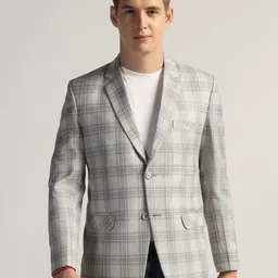 TAHVO Checked Tailored Fit Tweed Blazer-image-58