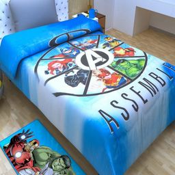 Athom Living Blue & Red Cartoon Characters 350 GSM Single Bed Blanket-image-16