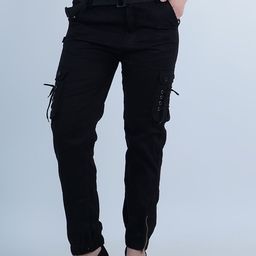 Moda Rapido Women Classic Regular Fit Cotton Cargos Trousers-picture-43