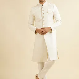 Manyavar Brocade Self Texture Sherwani Set-image-81