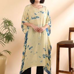 CORSICA Women Solid Printed Regular Kaftan Ankle Length Kaftan Kurta-image-71