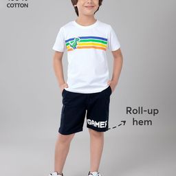 Hopscotch Boys White Pure Cotton Printed Clothing Set-picture-36