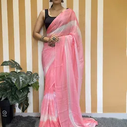 DIVASTRI Striped Pure Chiffon Ready to Wear Saree-image-77