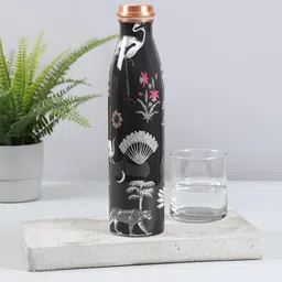 India Circus by Krsnaa Mehta Black & Copper-Toned Printed Copper Water Bottle 950 ml-image-82